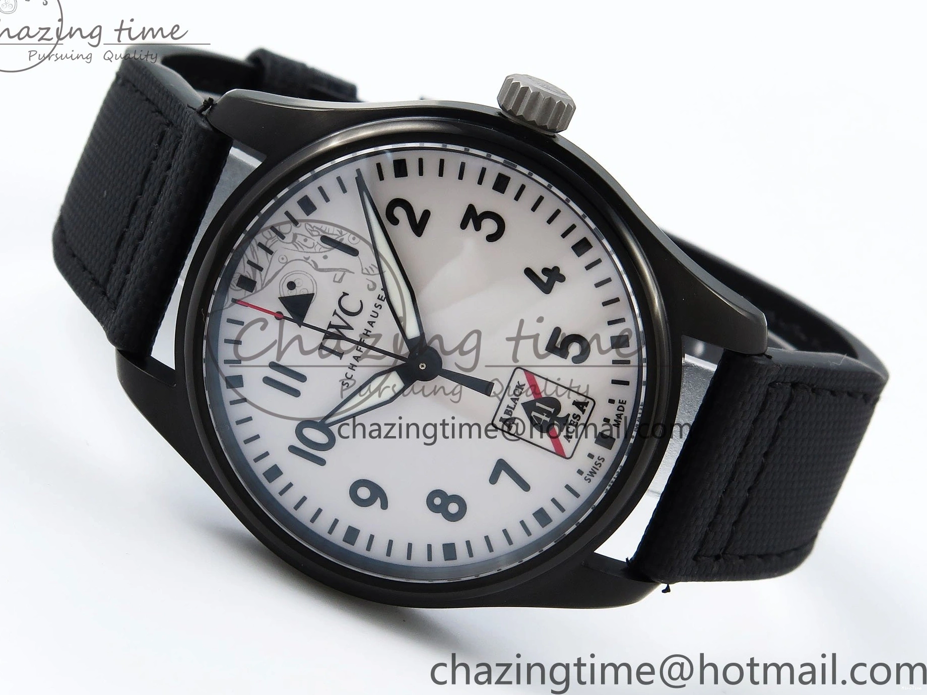 MIROTIME 0118 Pilot Black Ace BLSF 1:1 Best Edition White Lume Dial on Black Nylon Strap MIYOTA OnTrend 7021